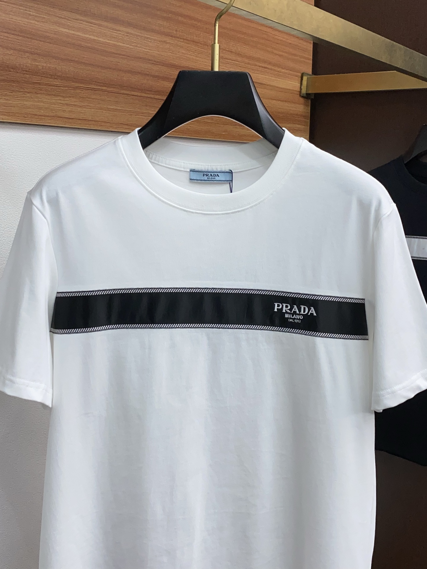 最新のprada ロゴ t シャツスーパーコピー 純綿 トップス tシャツ シンプル 男女兼用 ホワイト_2