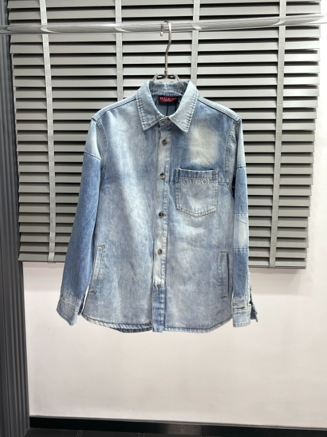 グッチ 高再現度デニムシャツ 激安通販 2025新作 精密ディテール 男女兼用 シンプルデザイン 快適な着心地_1