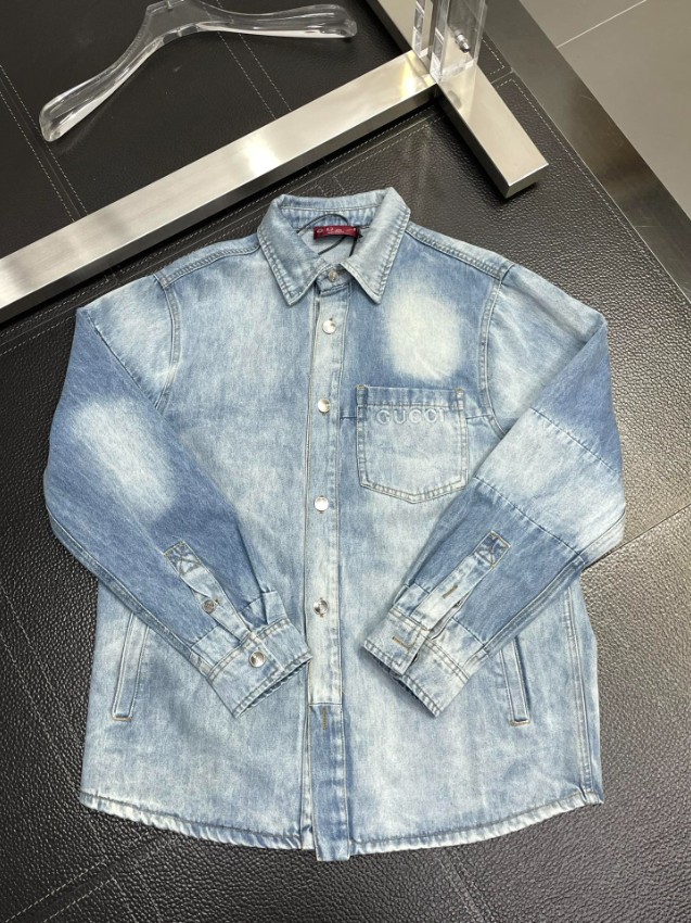 グッチ 高再現度デニムシャツ 激安通販 2025新作 精密ディテール 男女兼用 シンプルデザイン 快適な着心地_3