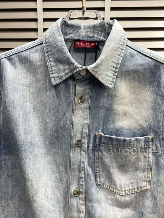 グッチ 高再現度デニムシャツ 激安通販 2025新作 精密ディテール 男女兼用 シンプルデザイン 快適な着心地_5