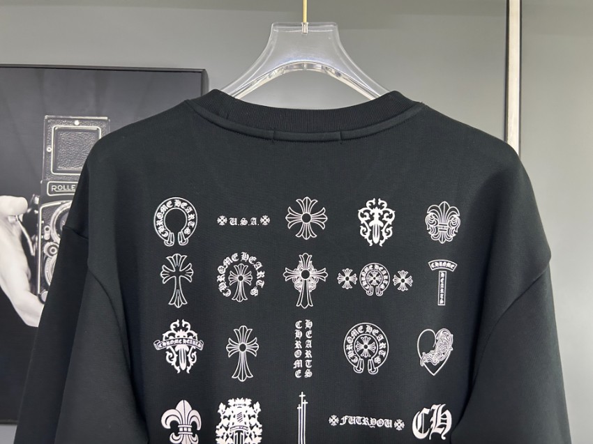 クロムハーツ スウェット n級 2025新作 ブラック クロスロゴ プルオーバー トレーナー シンプル高級感_7