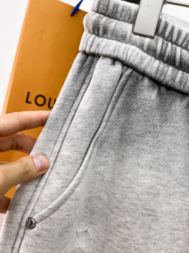 クロムハーツ スウェットパンツ n級 2025新作 グレー クロス刺繍 ロゴ入り ジョガー風 高品質 ストリート_6