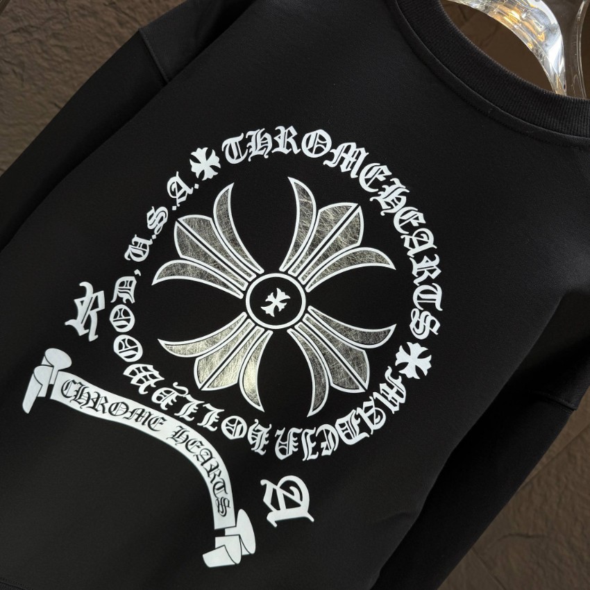 クロムハーツ スウェット n級 2025新作 ブラック クロスロゴ プリント 高品質 シンプル モード ストリート_6