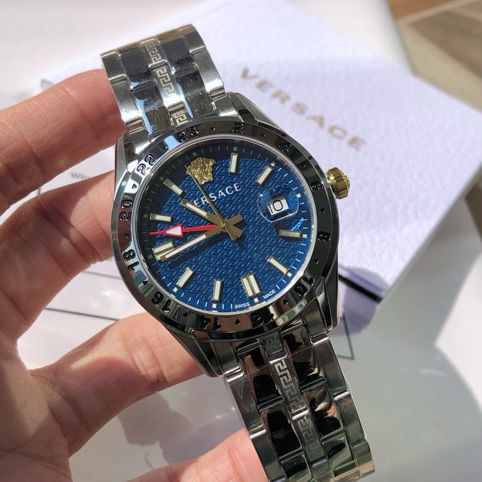 ヴェルサーチ スーパーコピー 優良サイト 高再現度 高級レベル仕様 精密ディテール メンズ腕時計 ブルーダイヤル 2025新作_6
