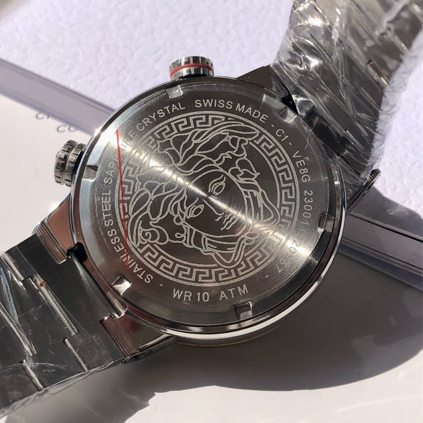 ヴェルサーチ AAA級レプリカ 高級感仕上げ 職人技術再現 精密ディテール メンズ腕時計 グリーンダイヤル 2025新作_4