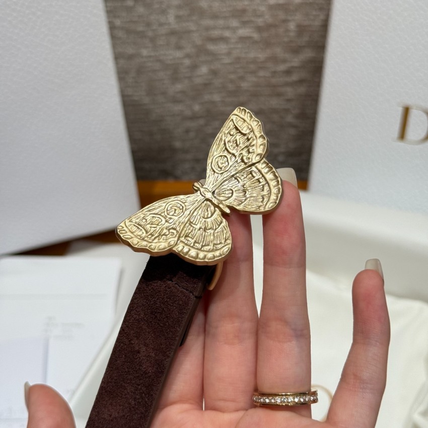 ディオール 偽物 高級感仕上げ 上質スエード素材 高再現度モデル バタフライバックルベルト_4