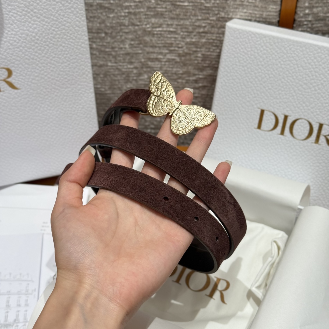 ディオール 偽物 高級感仕上げ 上質スエード素材 高再現度モデル バタフライバックルベルト_3
