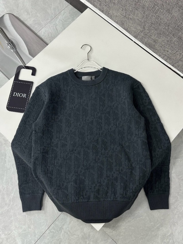 ディオール コピー 2025新作 高級感漂う 上質ウール仕様 ブラックモノグラムセーター_1