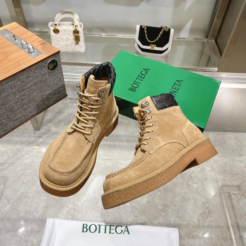 ボッテガヴェネタ レースアップブーツ 偽物 バレない再現度 高品質スエード素材 男女兼用 カップル愛用モデル_3