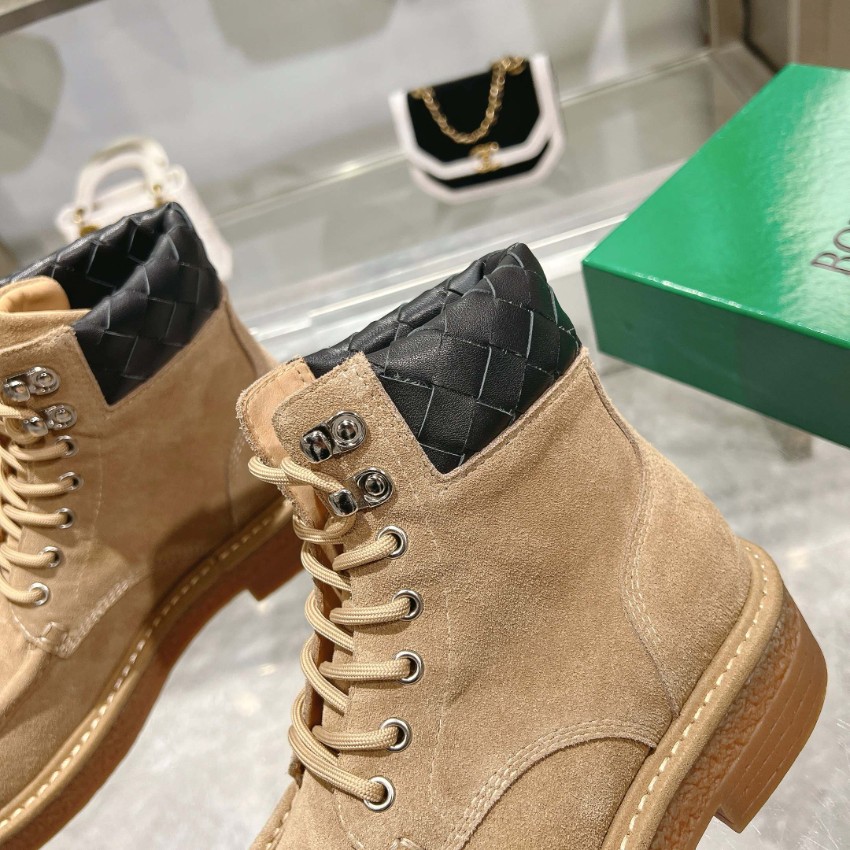 ボッテガヴェネタ レースアップブーツ 偽物 バレない再現度 高品質スエード素材 男女兼用 カップル愛用モデル_5