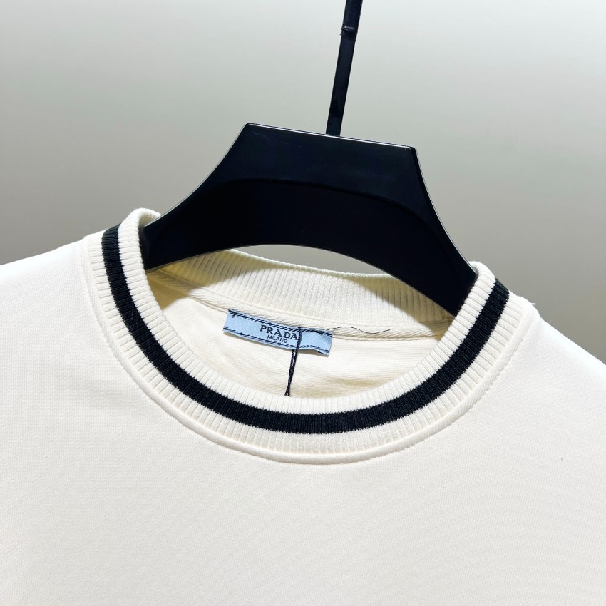 プラダ スウェット メンズ 格安 職人技術再現 本格派モデル ホワイトラインデザイン 高品質コットン素材で快適な着心地_4