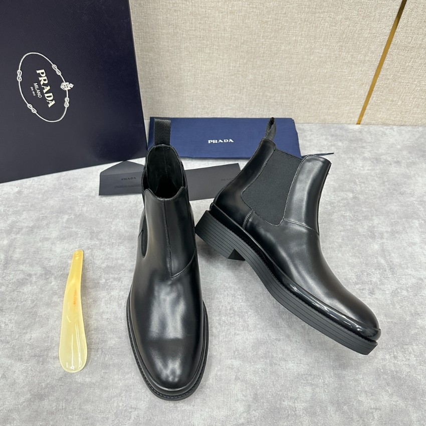 プラダ ブーツ メンズ 偽物 バレない再現度 圧倒的な再現度 秘密厳守配送 ブラックサイドゴアモデル 上質レザー仕様_2