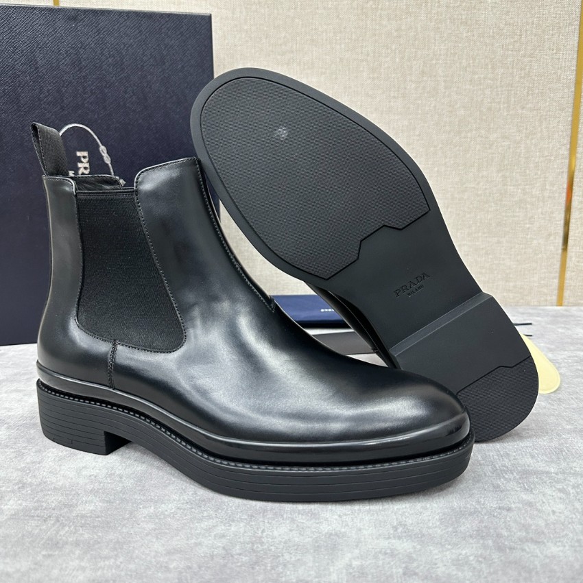 プラダ ブーツ メンズ 偽物 バレない再現度 圧倒的な再現度 秘密厳守配送 ブラックサイドゴアモデル 上質レザー仕様_3