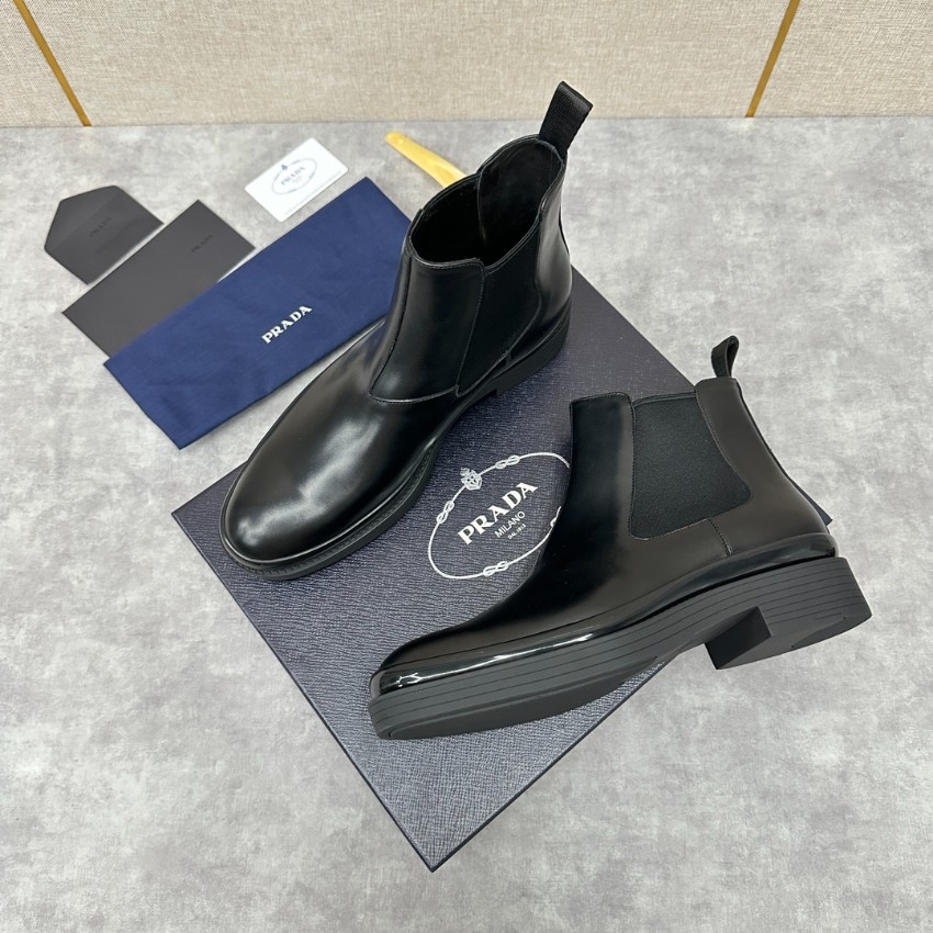 プラダ ブーツ メンズ 偽物 バレない再現度 圧倒的な再現度 秘密厳守配送 ブラックサイドゴアモデル 上質レザー仕様_4