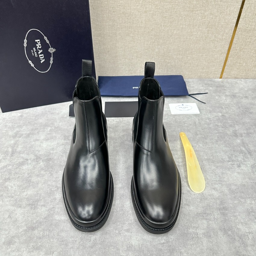 プラダ ブーツ メンズ 偽物 バレない再現度 圧倒的な再現度 秘密厳守配送 ブラックサイドゴアモデル 上質レザー仕様_6