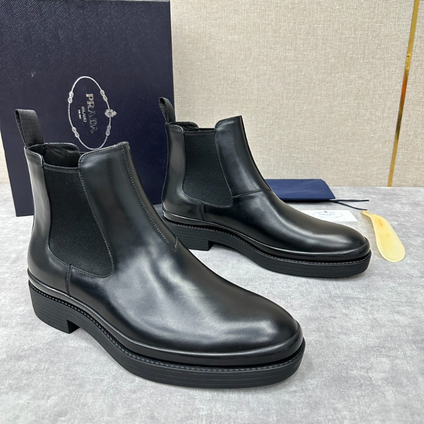 プラダ ブーツ メンズ 偽物 バレない再現度 圧倒的な再現度 秘密厳守配送 ブラックサイドゴアモデル 上質レザー仕様_5