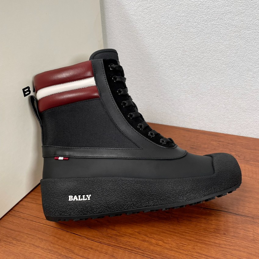 バリー ブーツ ブランド コピー 安全通販 ブラック×レッドライン 2025新作 防水 厚底デザイン メンズ モードスタイル_4