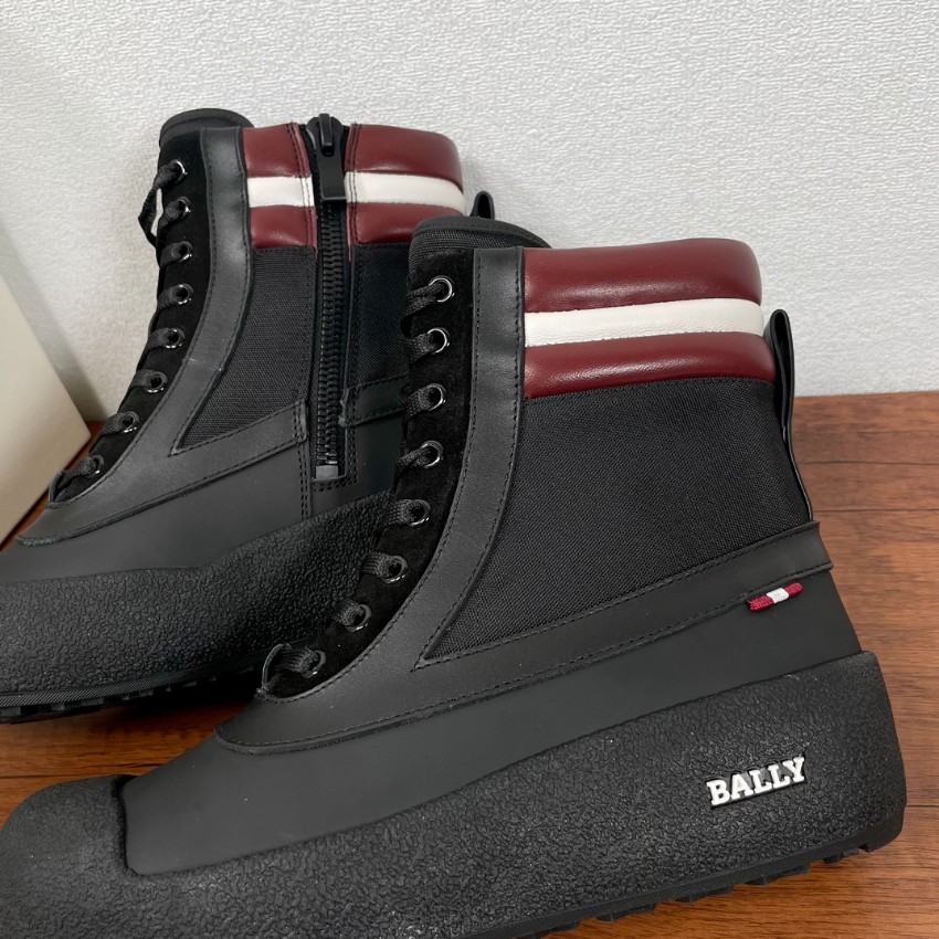 バリー ブーツ ブランド コピー 安全通販 ブラック×レッドライン 2025新作 防水 厚底デザイン メンズ モードスタイル_8