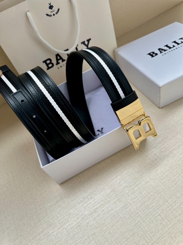 バリー ベルト 2025新作 格安 高再現度 丁寧な縫製 発送保証 安心サイト シルバーBバックル仕様 ブラックホワイトライン_6