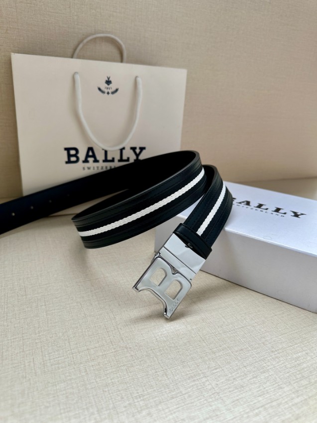 バリー ベルト 2025新作 格安 高再現度 丁寧な縫製 発送保証 安心サイト シルバーBバックル仕様 ブラックホワイトライン_4