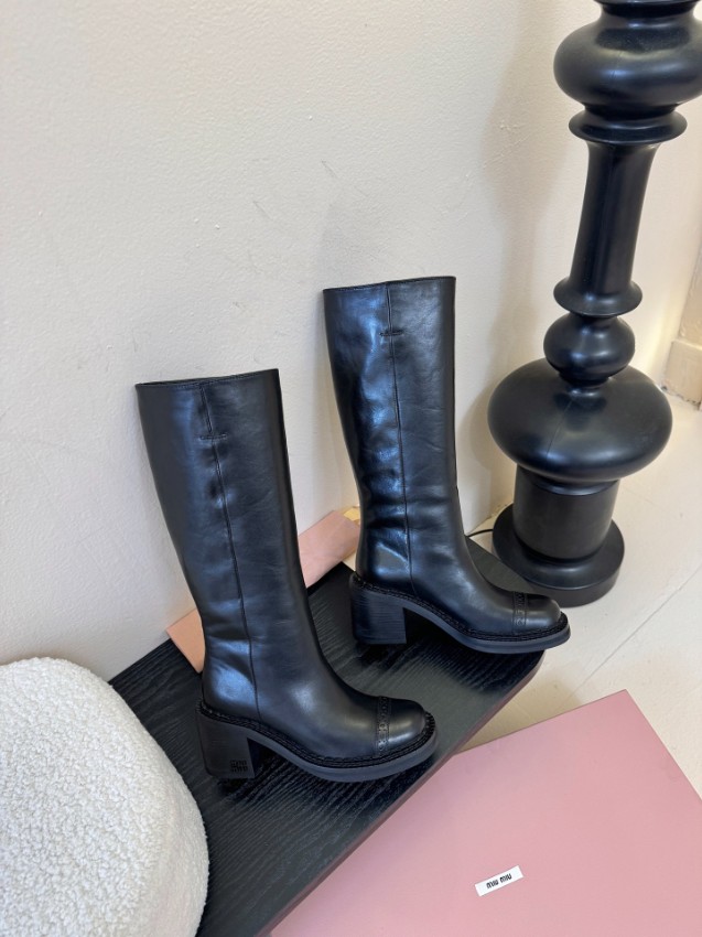 ミュウミュウ ロングブーツ 2025新作 激安 高級レベル仕様 本革使用 精密ディテール 丁寧な縫製 安心サイト リピーター多数_7
