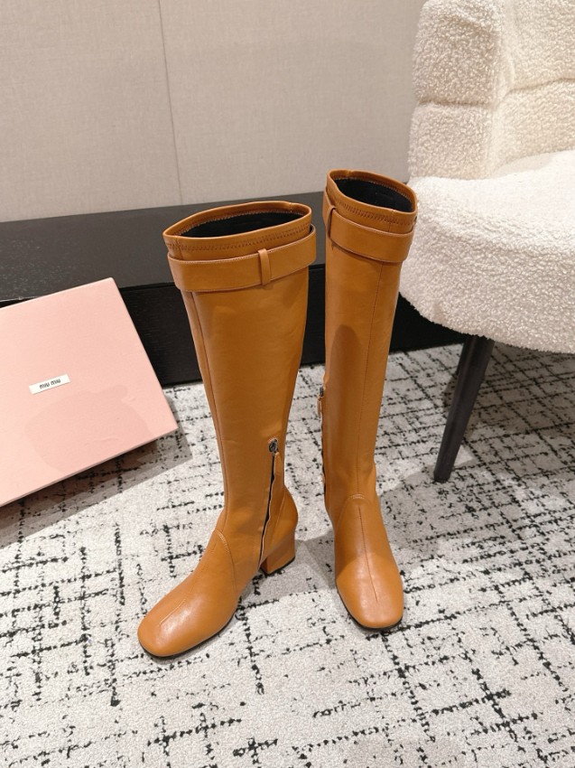 ミュウミュウ ロングブーツ 2025新作 格安 高再現度 本革使用 高級感仕上げ 丁寧な縫製 本格派モデル 安心サイト_3