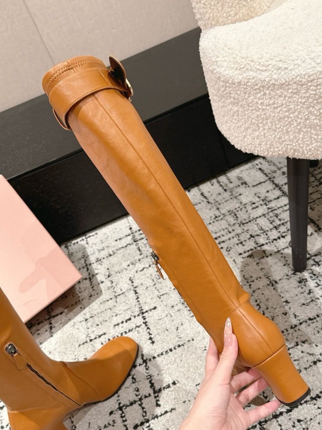 ミュウミュウ ロングブーツ 2025新作 格安 高再現度 本革使用 高級感仕上げ 丁寧な縫製 本格派モデル 安心サイト_4