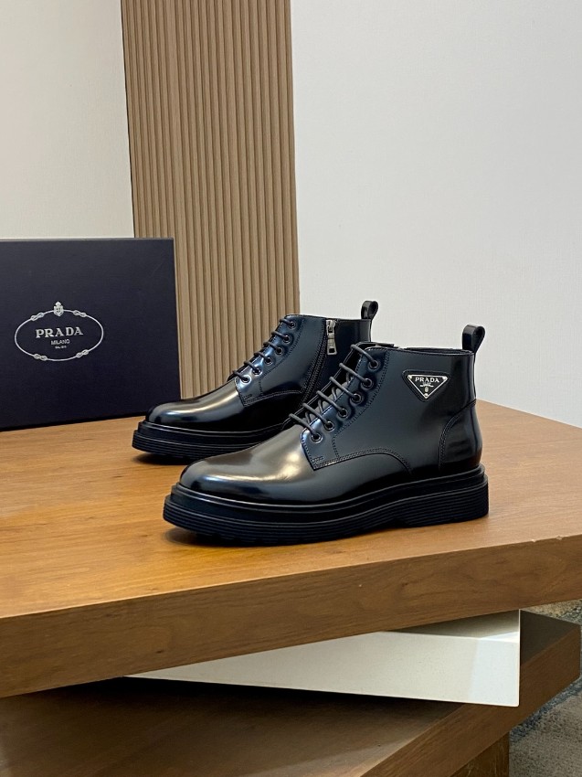 プラダ ブランド コピー レースアップブーツ 2025新作 高級感仕上げ 発送保証付き 安心サイト 品質管理徹底_1