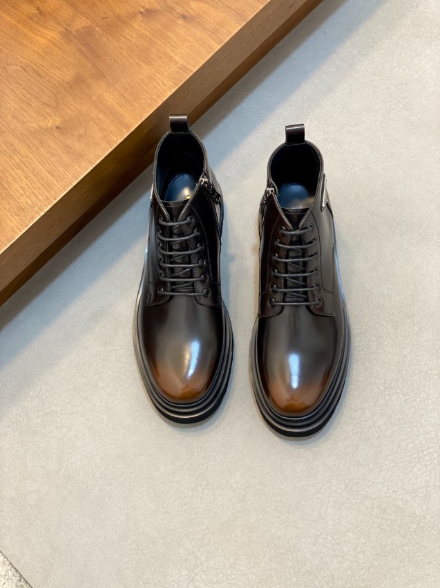 プラダ 偽物 ブーツ 2025新作 高再現度 光沢ブラウン仕様 高級感仕上げ 発送保証付き 安心サイト_6