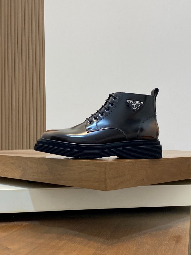 プラダ 偽物 ブーツ 2025新作 高再現度 光沢ブラウン仕様 高級感仕上げ 発送保証付き 安心サイト_7