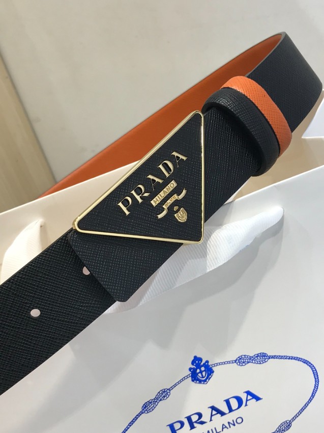 プラダ ベルト メンズ 2025新作 格安 高再現度 本革使用 トライアングルロゴ 高級感仕上げ 精密ディテール 丁寧な縫製 安心サイト_4