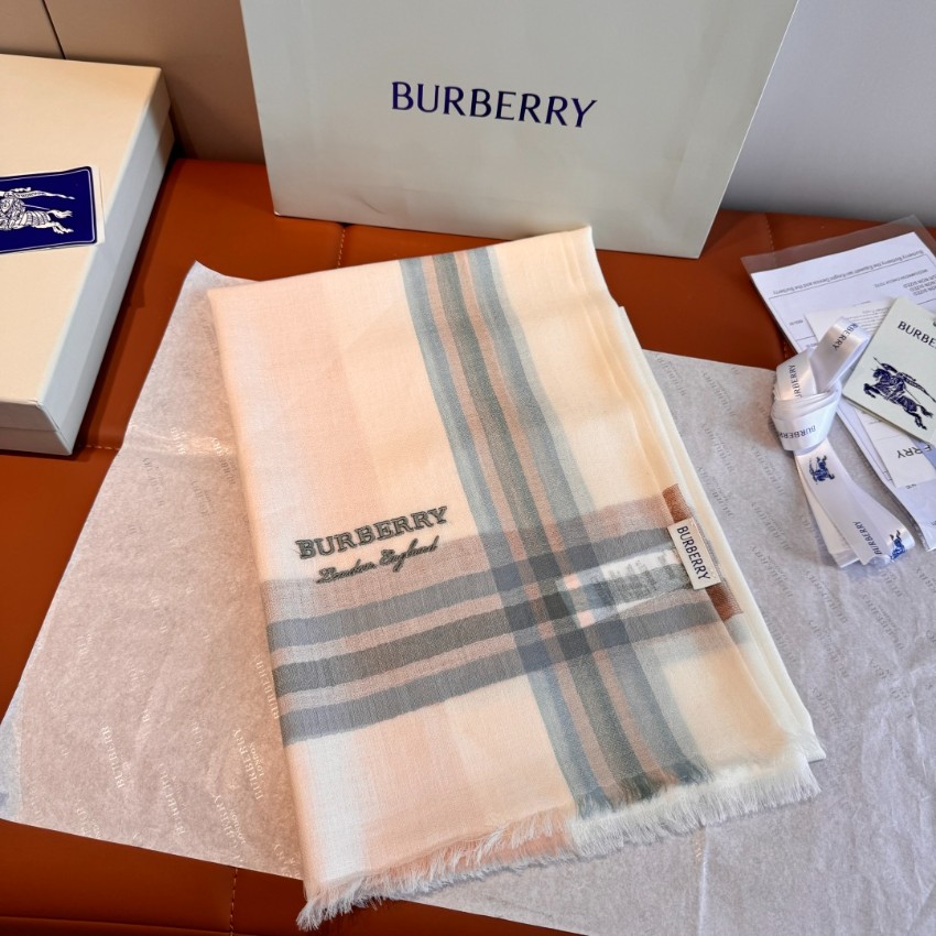 バーバリー スカーフ レディース メンズ スーパーコピー 優良サイト ロゴ刺繍 ストール ベージュ系 2025新作_3