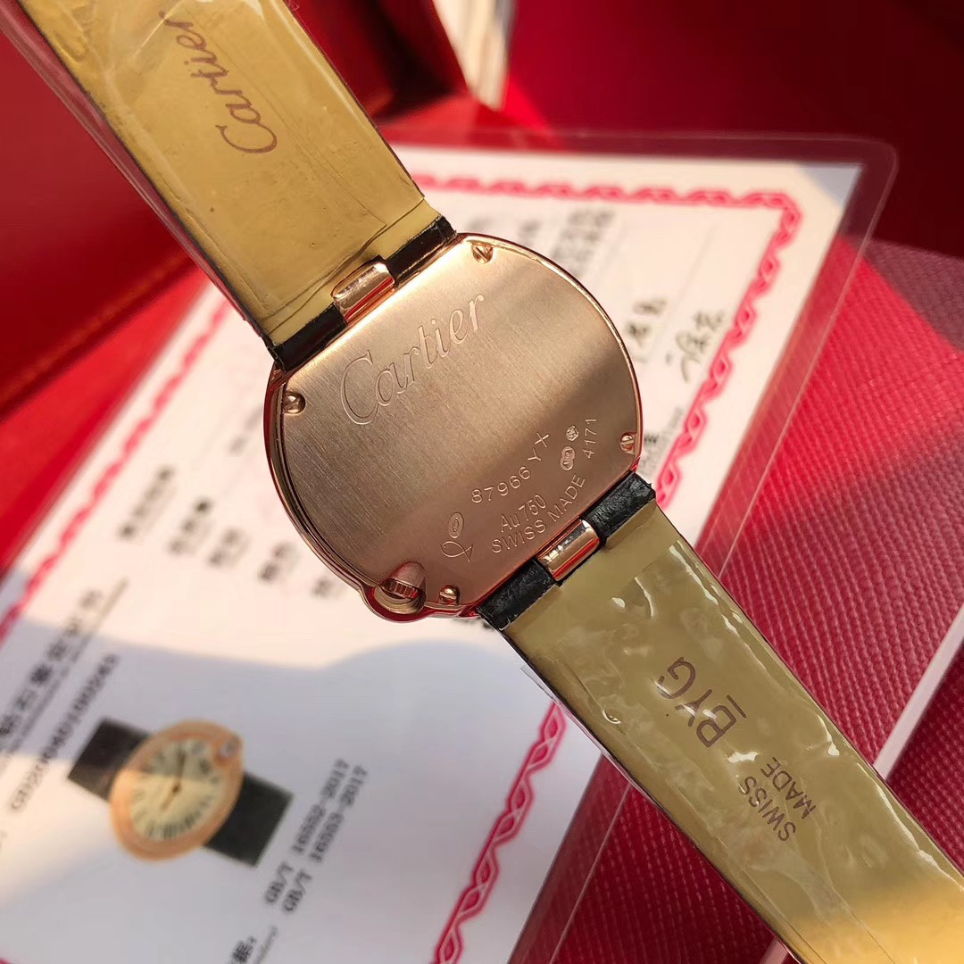 カルティエ Ballon Bleu ダイヤベゼル ブラックレザー 高級感仕上げ スーパーコピー 高再現度 レディース腕時計 安心サイト_8