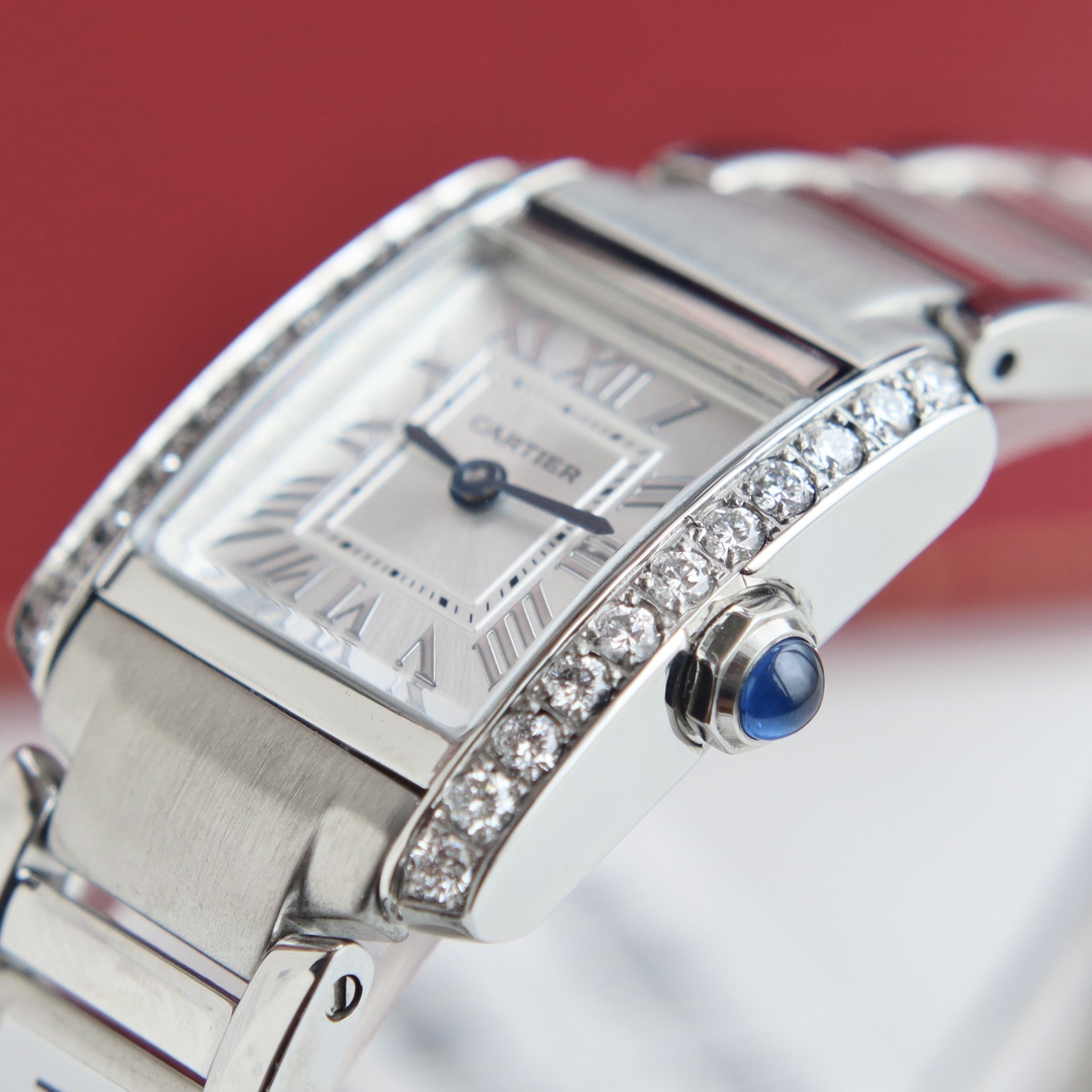カルティエ Tank Française ダイヤベゼル ステンレス 高級感仕上げ スーパーコピー 高再現度 レディース腕時計 安心サイト_6