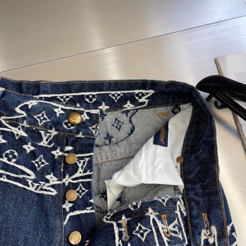 ルイヴィトン モノグラムデニム クラウド柄 パンツ 通気 快適な着心地 ブランド服 スーパーコピー 高再現度 安心サイト_3