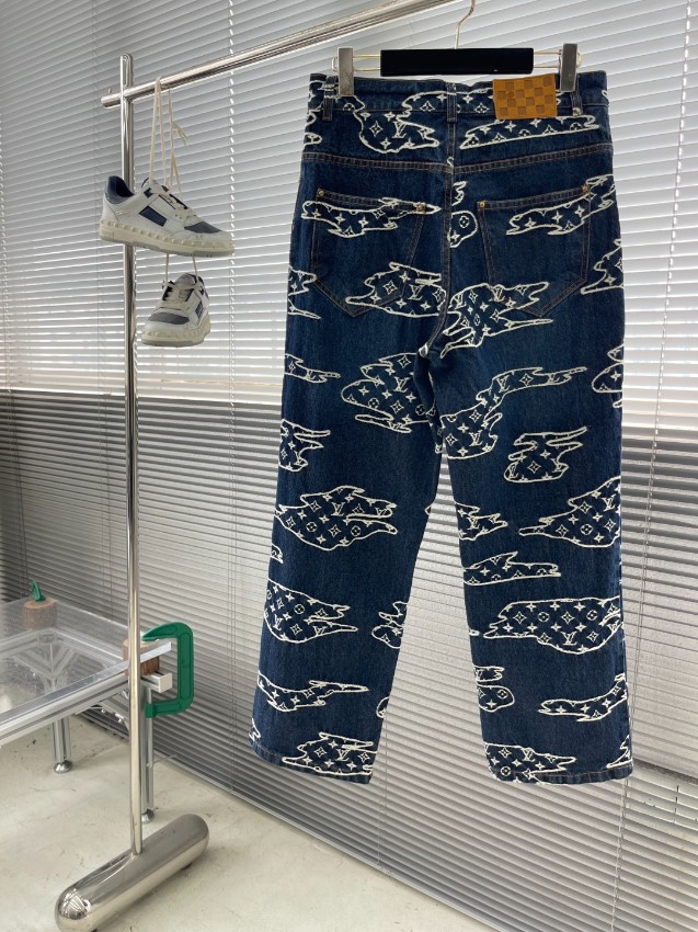 ルイヴィトン モノグラムデニム クラウド柄 パンツ 通気 快適な着心地 ブランド服 スーパーコピー 高再現度 安心サイト_2