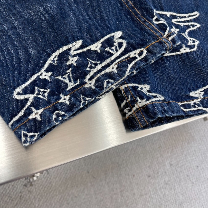 ルイヴィトン モノグラムデニム クラウド柄 パンツ 通気 快適な着心地 ブランド服 スーパーコピー 高再現度 安心サイト_4