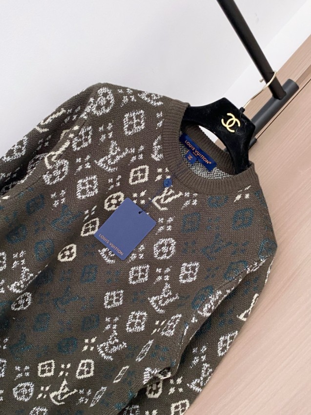 ルイヴィトン偽物 クルーネックセーター2025新作 高級感仕上げ 高再現度 細部まで忠実な職人技術再現_3