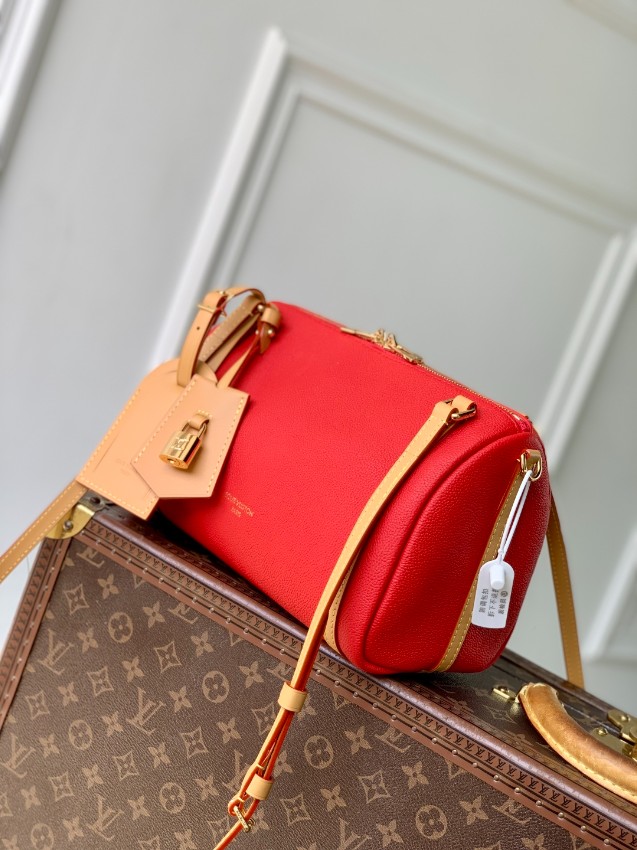 ルイヴィトン 高品質バッグ レッド×ベージュ 2025年新作 上質レザー使用 エレガントな2WAYデザイン_3