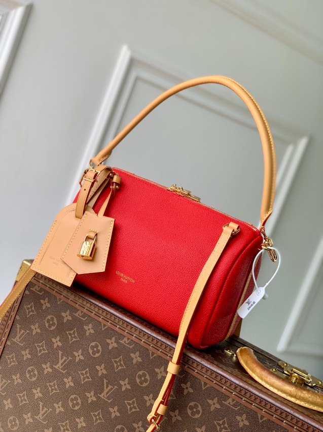 ルイヴィトン 高品質バッグ レッド×ベージュ 2025年新作 上質レザー使用 エレガントな2WAYデザイン_2