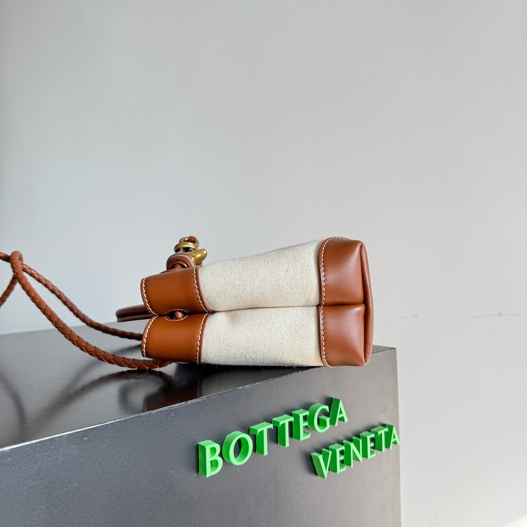 ボッテガ・ヴェネタ トートバッグ コピー 2025新作 高再現度キャンバス×ブラウンレザー仕様 秘密厳守配送対応モデル_3