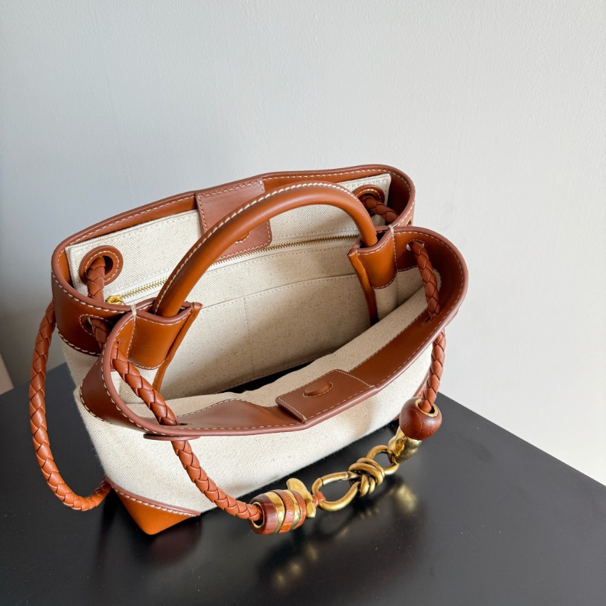 ボッテガ・ヴェネタ トートバッグ コピー 2025新作 高再現度キャンバス×ブラウンレザー仕様 秘密厳守配送対応モデル_5