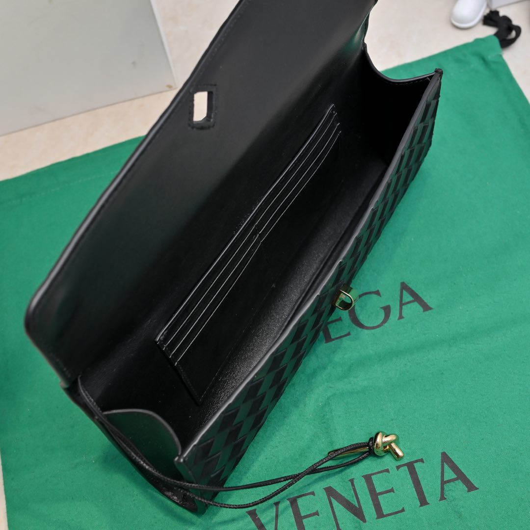 ボッテガ・ヴェネタ クラッチバッグ 偽物 バレない再現度 2025新作 高級感仕上げイントレチャートブラック仕様_5