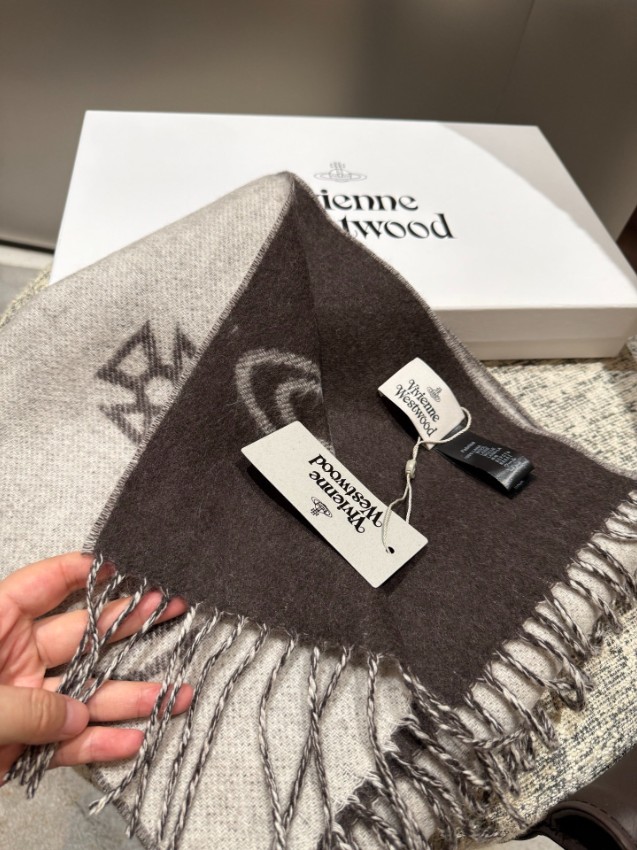 ヴィヴィアンウエストウッド スカーフ 格安 2025新作 高級感仕上げ リバーシブルデザイン ウール素材 高再現度 安心サイト_3