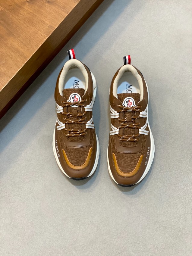 モンクレール スニーカー 2025新作 スーパーコピー 高再現度 トレイルデザイン ブラウン×ホワイト 高品質素材使用 快適な履き心地_2