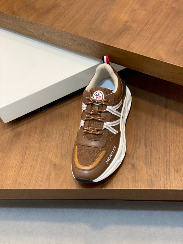 モンクレール スニーカー 2025新作 スーパーコピー 高再現度 トレイルデザイン ブラウン×ホワイト 高品質素材使用 快適な履き心地_7