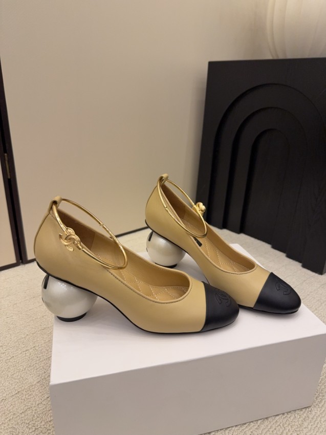 シャネル パンプス n級 2025新作 ベージュ 高再現度 本格派モデル 高級感仕上げ パールヒール 安心サイト_2