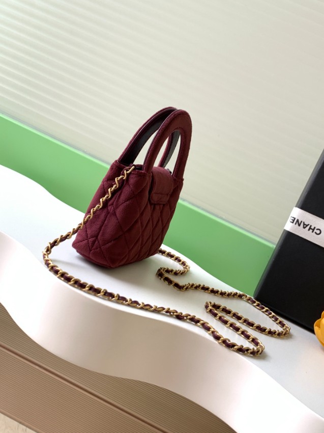 シャネル バッグ 激安 2025新作 ボルドー 高再現度 上質感漂う ミニチェーンバッグ 高級感仕上げ 安心サイト_2