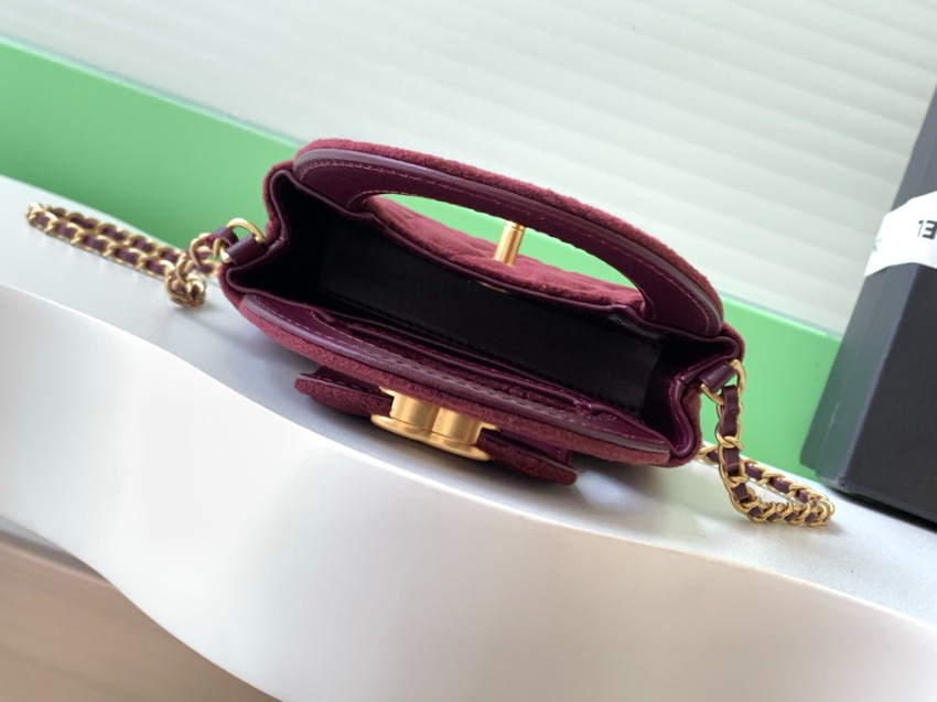 シャネル バッグ 激安 2025新作 ボルドー 高再現度 上質感漂う ミニチェーンバッグ 高級感仕上げ 安心サイト_5
