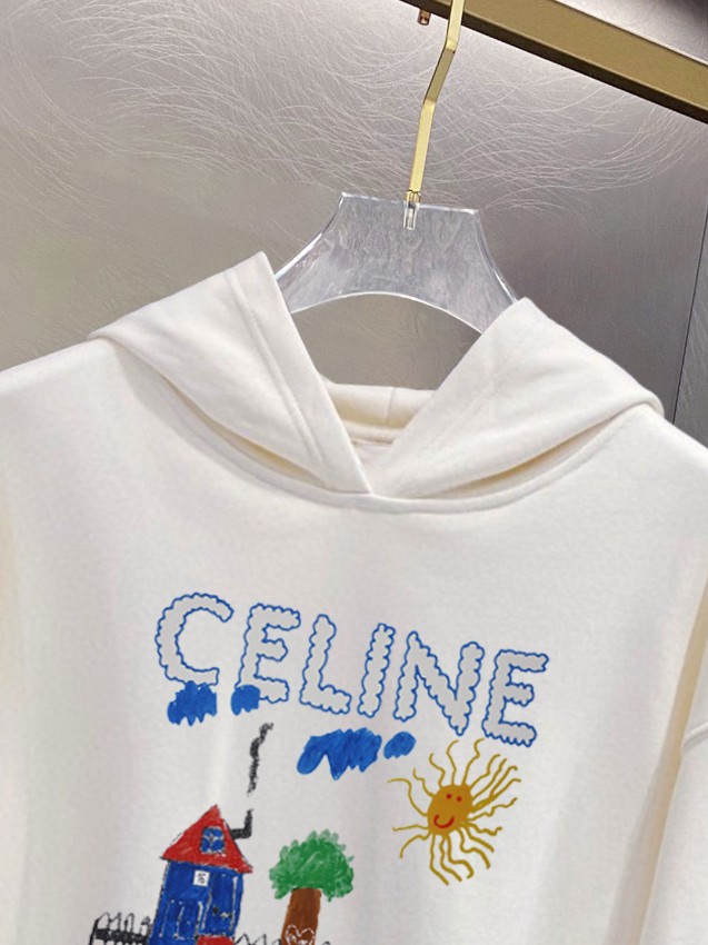 セリーヌ パーカー 激安屋口コミ 刺繍デザイン フーディ 2025新作 ブランド 服 コピー 激安 快適な着心地 高評価_4